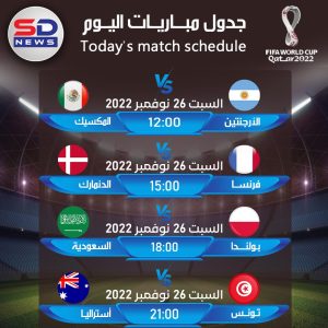 جدول مباريات كاس العالم