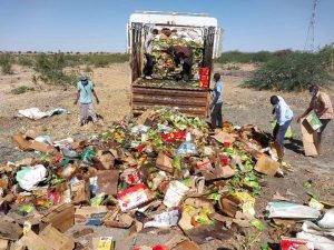 إبادة مواد غذائية منتهية الصلاحية في بالنيل الابيض